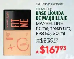 Woolworth Maybelline Fit Me base liquida de maquillaje oferta