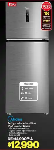 Soriana Híper Midea refrigerador automático 15p3 inverter oferta