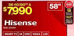 Soriana Híper Hisense smart tv 58" oferta