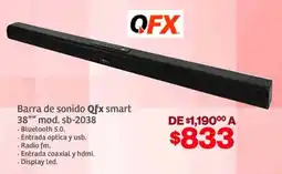 Soriana Híper QFX barra de sonido smart 38" oferta