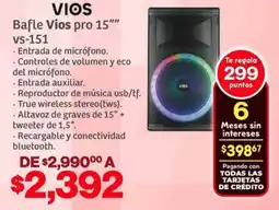 Soriana Híper VIOS bafle pro 15" vs-151 oferta