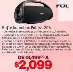 Soriana Híper Fol bafle boombox fs-r206 oferta