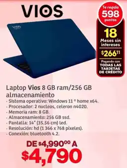 Soriana Híper Vios laptop oferta