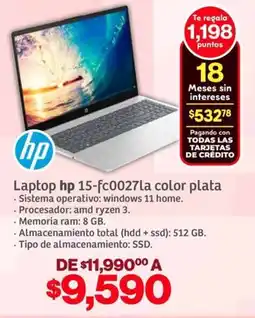 Soriana Híper HP laptop 15-fc0027la oferta