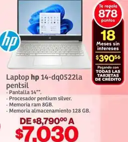 Soriana Híper Hp laptop 14-dq0522la oferta