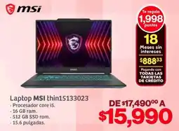 Soriana Híper MSI laptop thin15133023 oferta