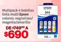 Soriana Híper Epson tinta multi 544 oferta