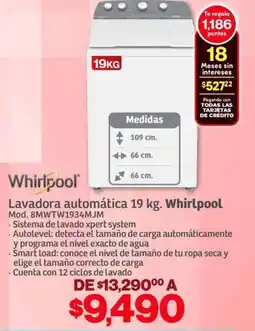 Soriana Híper Whirlpool lavadora automática oferta