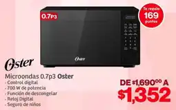 Soriana Híper Oster microondas 0.7p3 oferta
