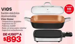Soriana Híper Vios home sartén eléctrico desmontable oferta