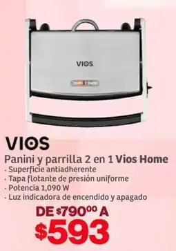 Soriana Híper Vios home panini y parrilla 2 en 1 oferta