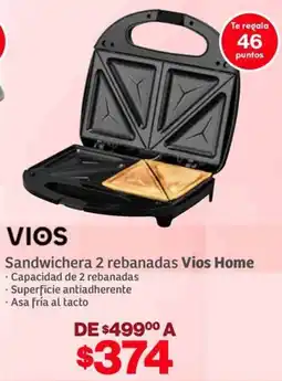 Soriana Híper Vios home sandwichera 2 rebanadas oferta