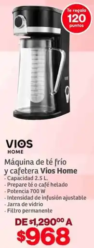 Soriana Híper Vios home máquina de té frío y cafetera oferta