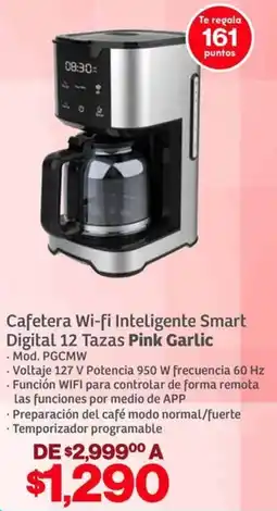 Soriana Híper Pink garlic cafetera wi-fi inteligente smart digital oferta