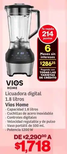 Soriana Híper Vios home licuadora digital oferta