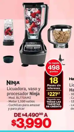 Soriana Híper Ninja licuadora, vaso y procesador oferta