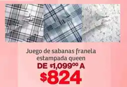 Soriana Híper Home style design juego de sabanas franela estampada queen oferta