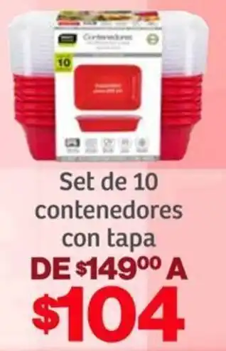 Set de 10 contenedores con tapa