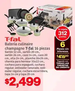Soriana Híper T-fal batería culinaire oferta