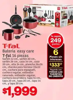 Soriana Híper T-fal Bateria easy care oferta
