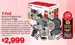 Soriana Híper T-fal batería supercook oferta