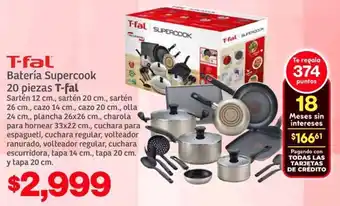 Soriana Híper T-fal batería supercook oferta