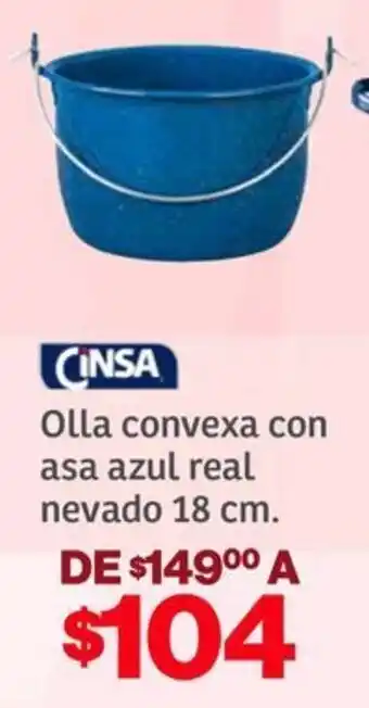Soriana Híper Cinsa olla convexa con asa azul real nevado oferta
