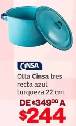 Soriana Híper Cinsa olla cinsa tres recta azul turqueza oferta