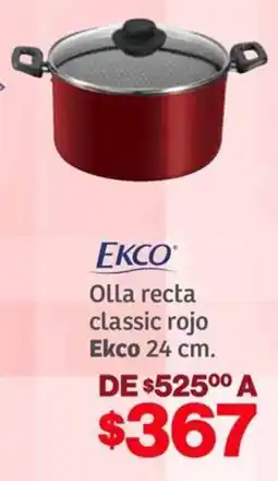 Soriana Híper Ekco olla recta classic rojo oferta