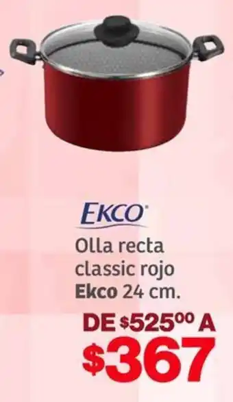 Soriana Híper Ekco olla recta classic rojo oferta