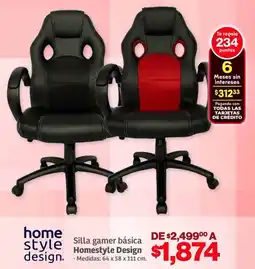 Soriana Híper Homestyle design silla gamer básica oferta
