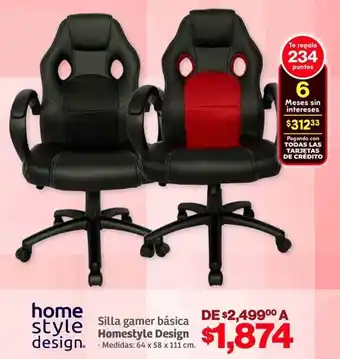 Soriana Híper Homestyle design silla gamer básica oferta