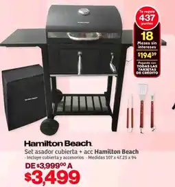 Soriana Híper Hamilton beach set asador cubierta + acc oferta