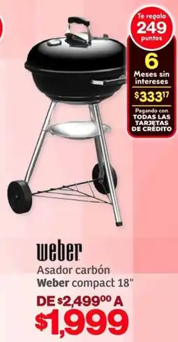 Soriana Híper Weber asador carbón compact 18" oferta