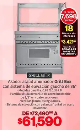 Soriana Híper Grill box asador ataúd ahumador oferta