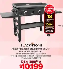 Soriana Híper Blackstone asador plancha de 28" con funda protectora oferta