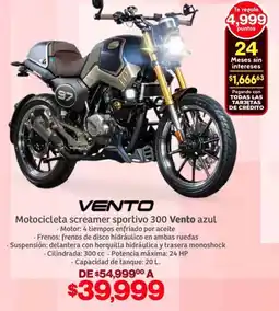 Soriana Híper Vento motocicleta screamer sportivo 300 azul oferta