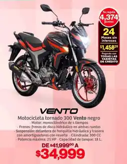 Soriana Híper Vinto motocicleta tornado 300 negro oferta