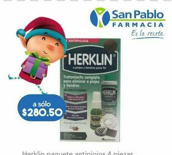 Farmacia San Pablo Herklin paq antipiojos c/4pzs oferta