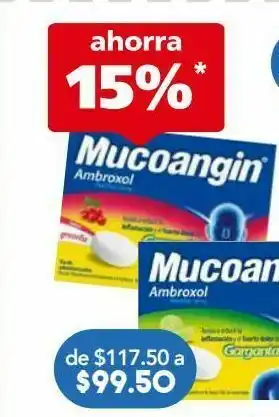 Farmacia San Pablo Mucoangin limon pastilla 20mg caj c/18 oferta