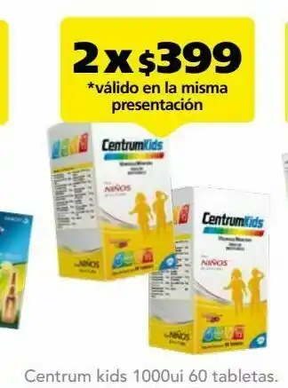 Farmacia San Pablo Centrum kids tab 1000 ui caj c/60 oferta