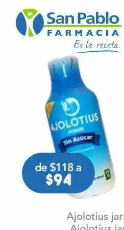 Farmacia San Pablo Ajolotius caramelo s/azucar bli c/10 oferta