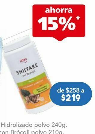 Farmacia San Pablo Nartex sup alim shiitake brocoli c/210gr oferta