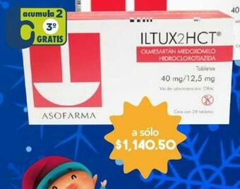 Farmacia San Pablo Iltux 2hct tab 40/12.5 mg caj c/28 oferta