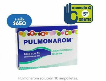 Pulmonarom sol 6x10ufc/3ml amp c/10