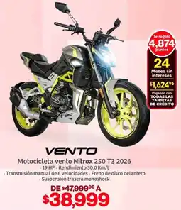 Soriana Híper Vento motocicleta nitrox 250 t3 2026 oferta