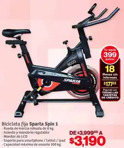 Soriana Híper Sparta spin 1 bicicleta fija oferta
