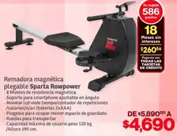 Soriana Híper Sparta rowpower remadora magnética plegable oferta