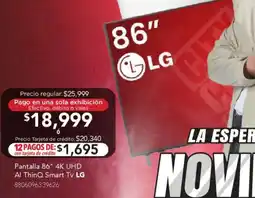 City Club Lg smart tv pantalla 86" 4k uhd oferta