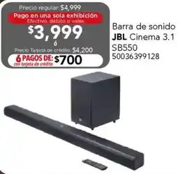 City Club Jbl barra de sonido cinema 3.1 sb550 oferta